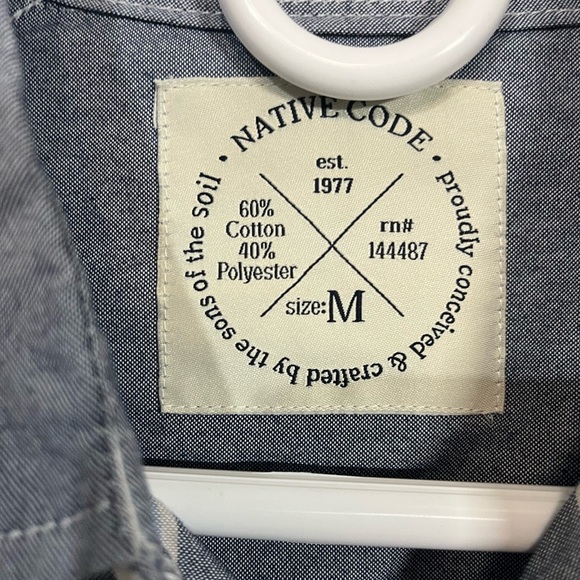 2/$30 Native Code Short-Sleeve Striped Shirt Men’s M - Picture 5 of 5